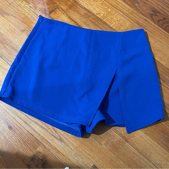 SHEIN Pants - SALE 4/$20 SHEIN Bright Royal Cobalt Blue Asymmetrical Wrap Mini Skort  Large
